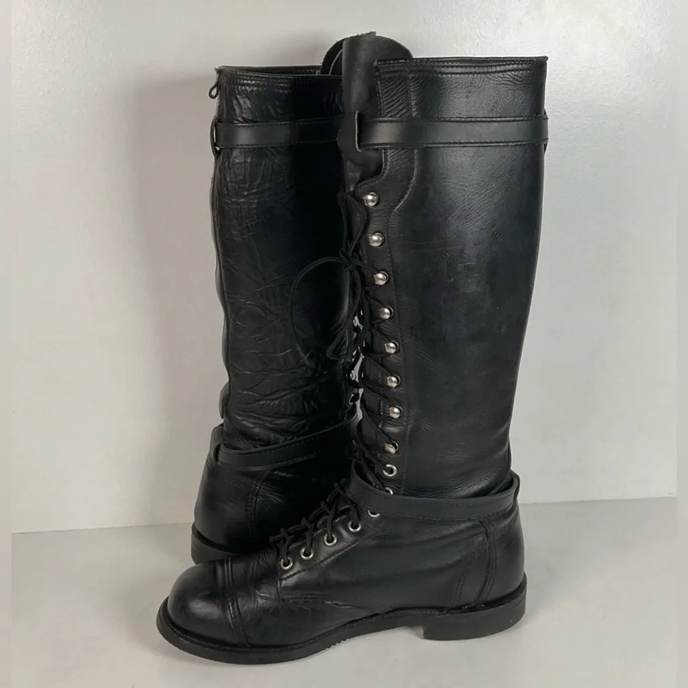 Vintage Harley Davidson Tall Lace Up Boots | USA Made | Men’s 8 | Women’s 9